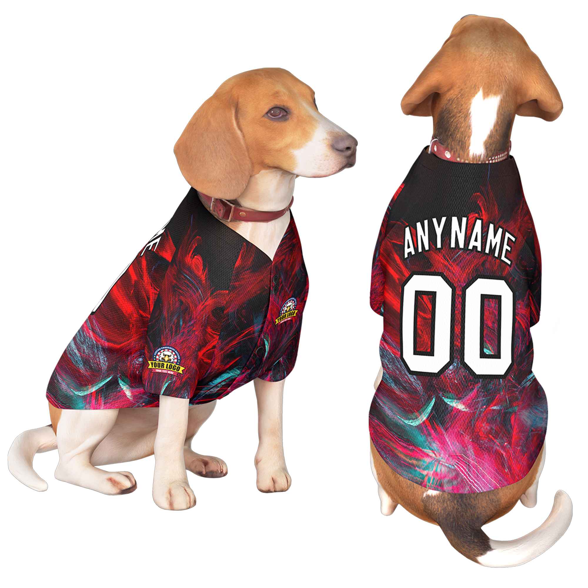 Custom White Black Graffiti Pattern Dog Jersey