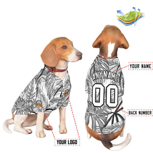 Maillot pour chien à motif graffiti blanc et noir personnalisé