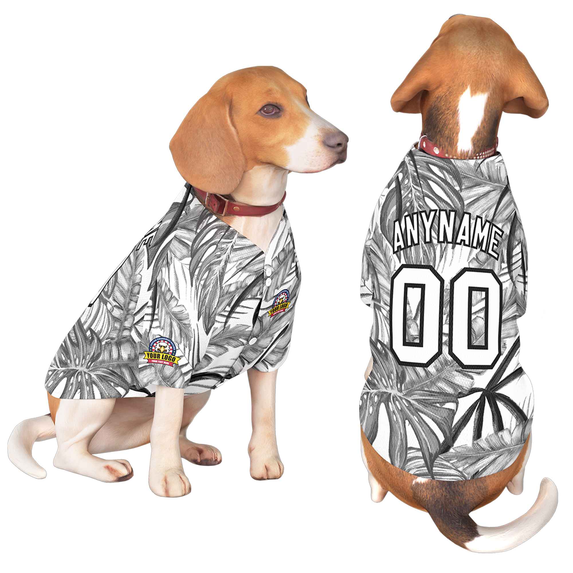 Custom White Black Graffiti Pattern Dog Jersey