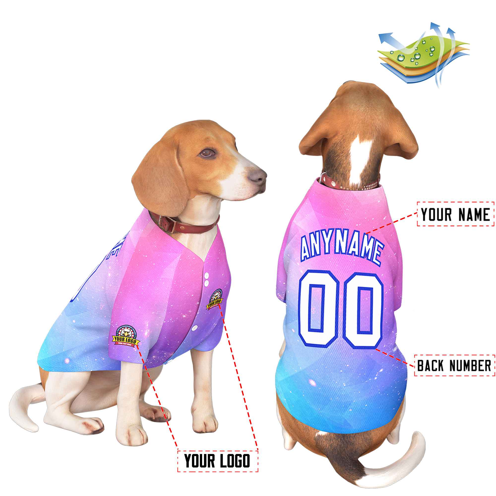 Custom White Royal Graffiti Pattern Dog Jersey