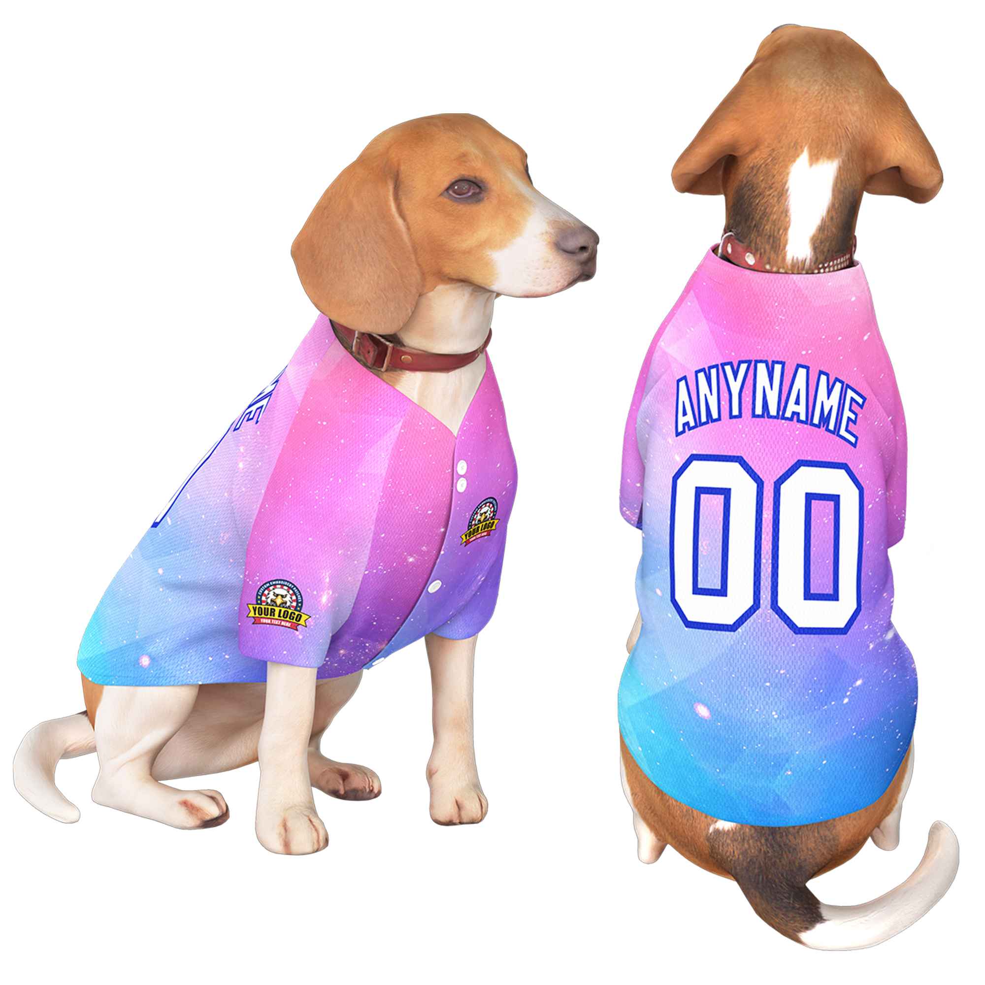 Custom White Royal Graffiti Pattern Dog Jersey