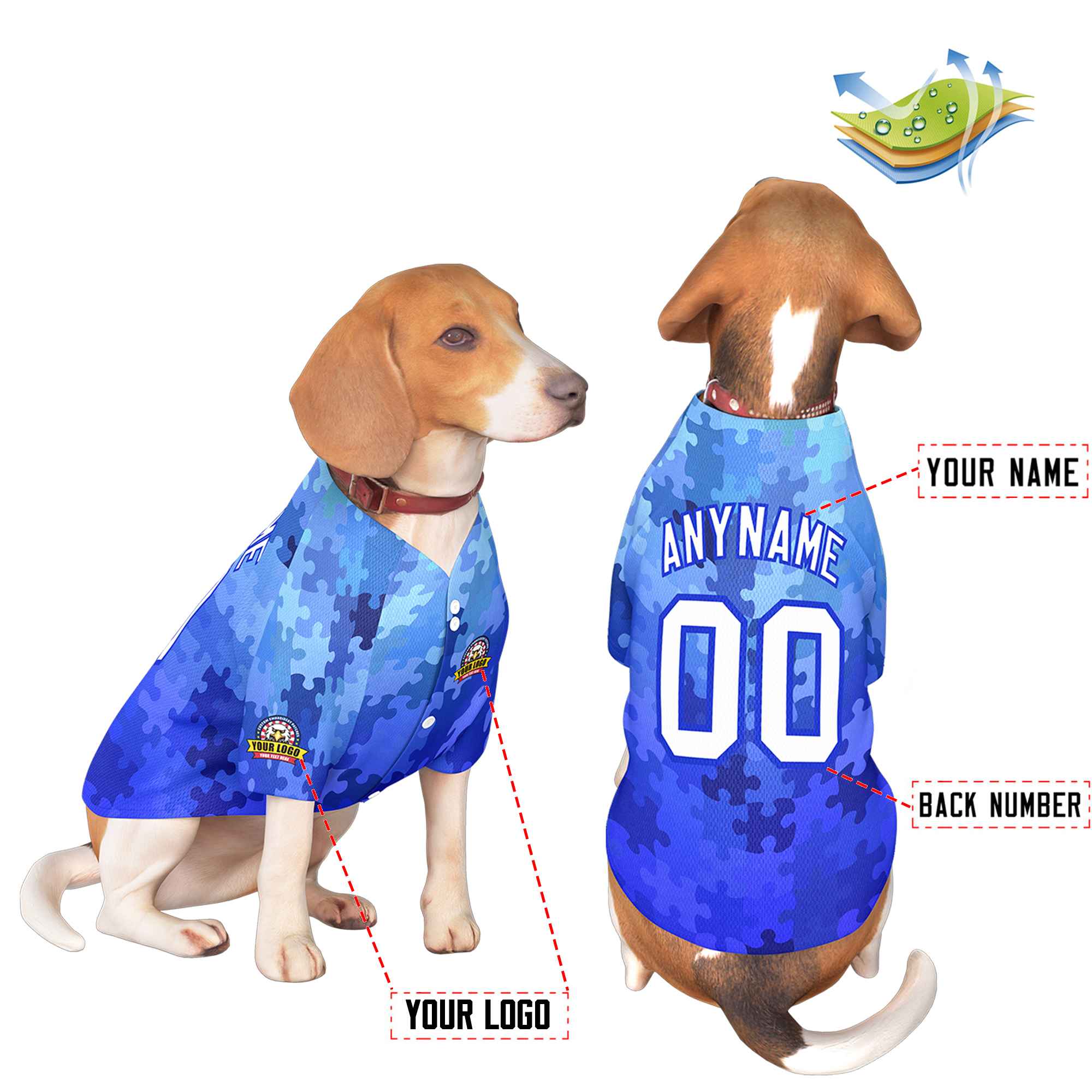 Custom White Royal Graffiti Pattern Dog Jersey