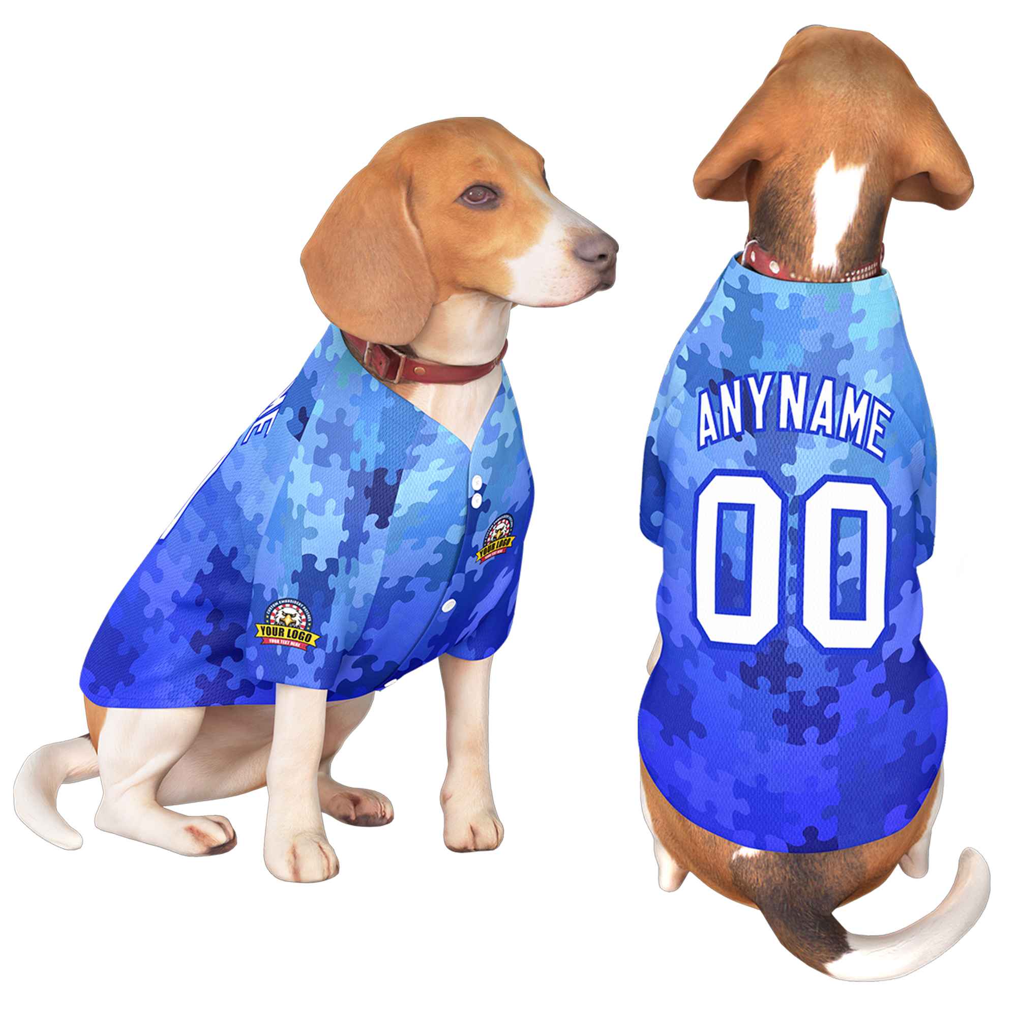 Custom White Royal Graffiti Pattern Dog Jersey