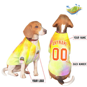 Maillot pour chien à motif graffiti blanc orange personnalisé