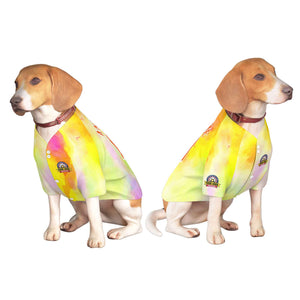 Maillot pour chien à motif graffiti blanc orange personnalisé