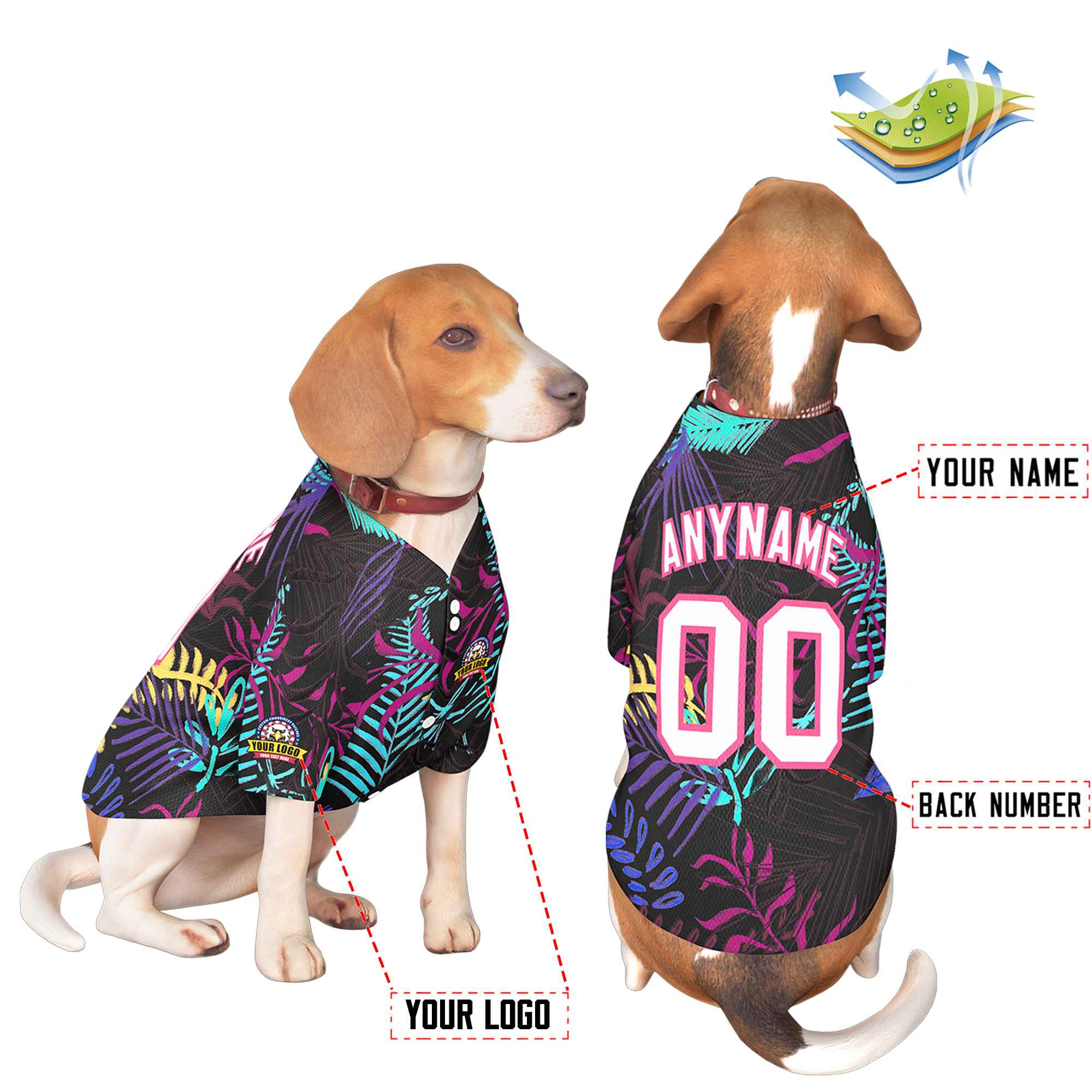 Custom White Pink Graffiti Pattern Dog Jersey