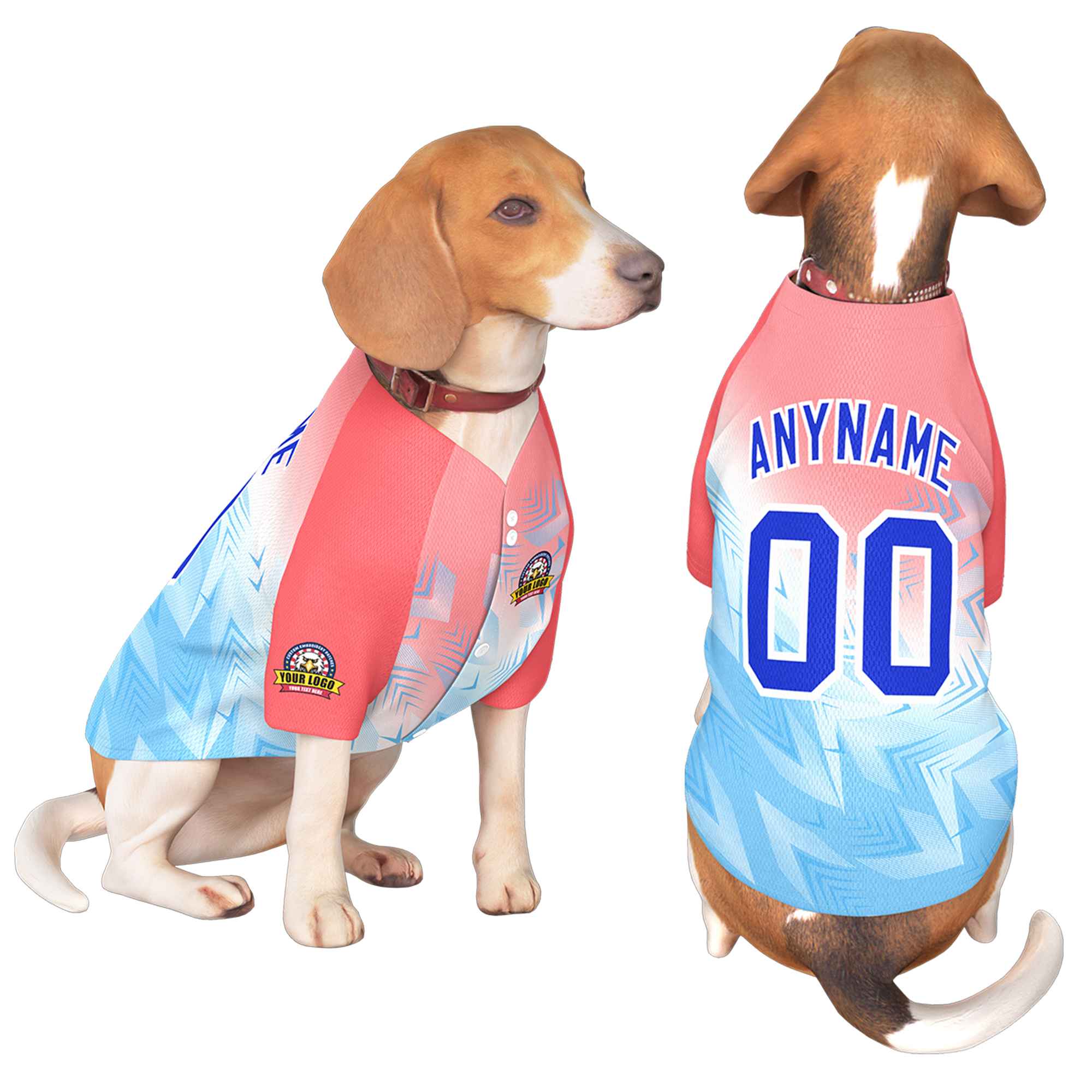 Custom Royal White Graffiti Pattern Dog Jersey