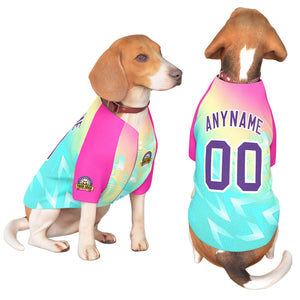 Custom Purple White Graffiti Pattern Dog Jersey