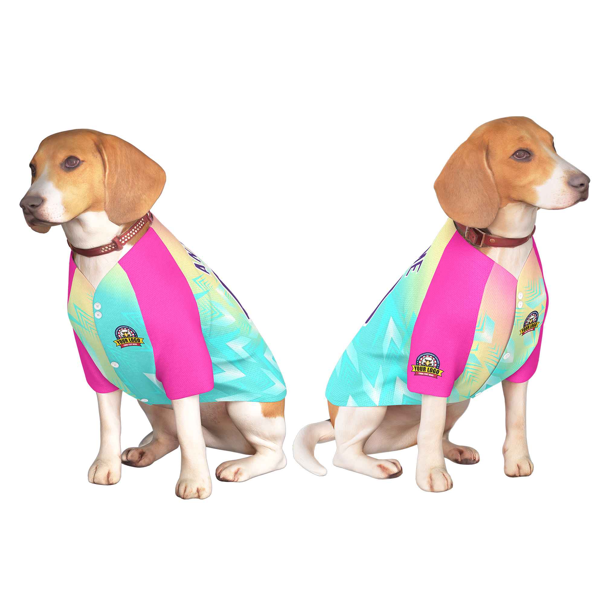 Maillot pour chien à motif graffiti blanc violet personnalisé