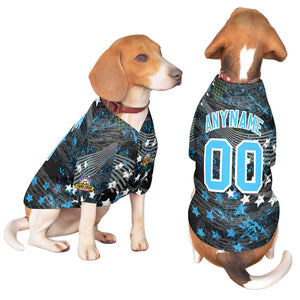 Maillot pour chien à motif graffiti blanc bleu poudre personnalisé