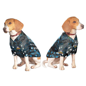 Maillot pour chien à motif graffiti blanc bleu poudre personnalisé