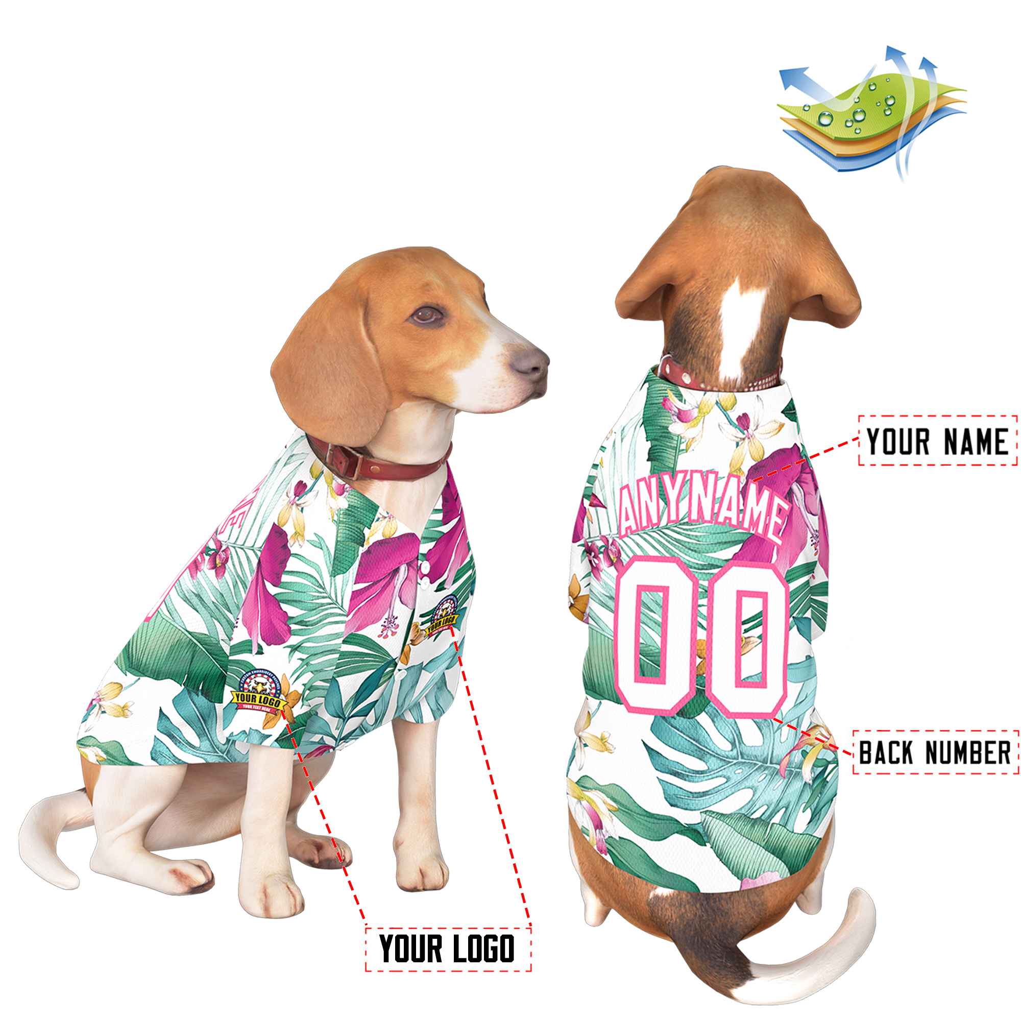 Custom White Pink Graffiti Pattern Dog Jersey