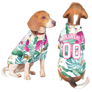 Custom White Pink Graffiti Pattern Dog Jersey