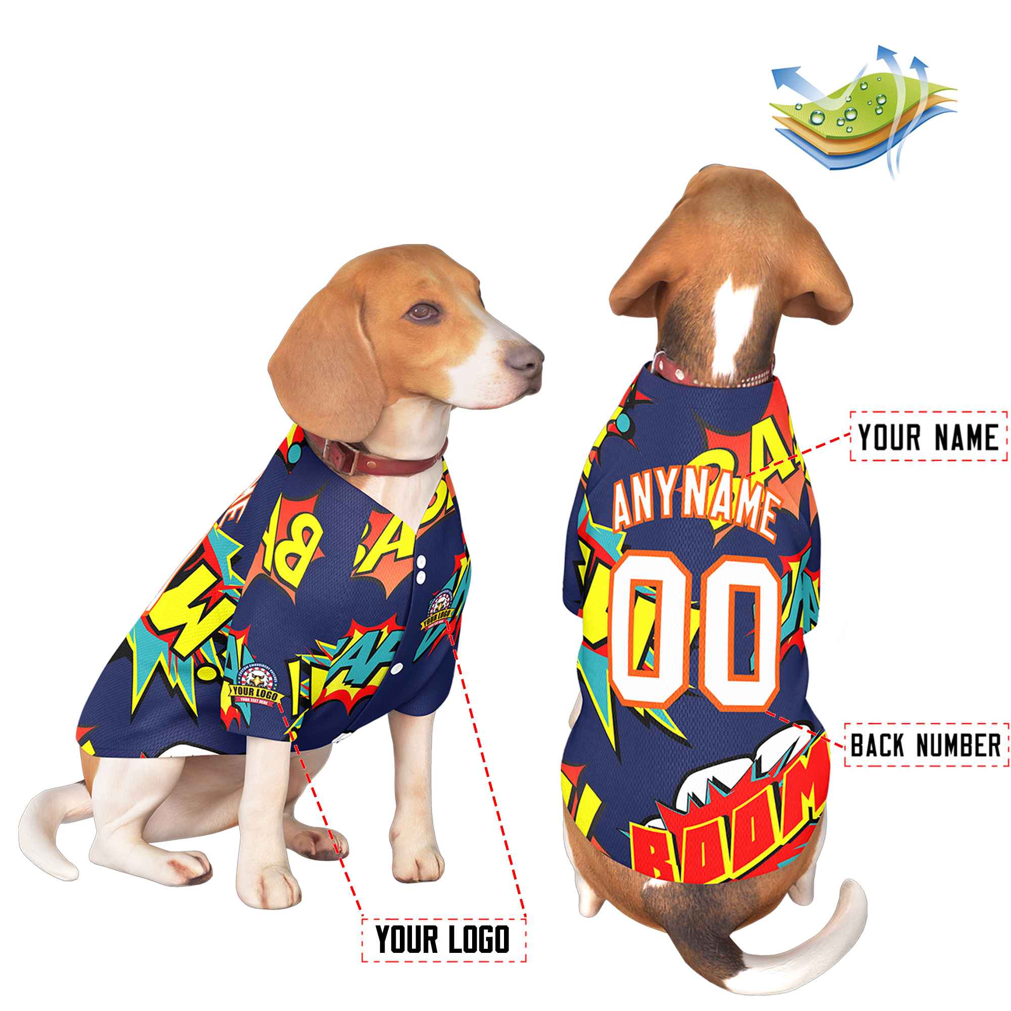 Custom White Orange Graffiti Pattern Dog Jersey