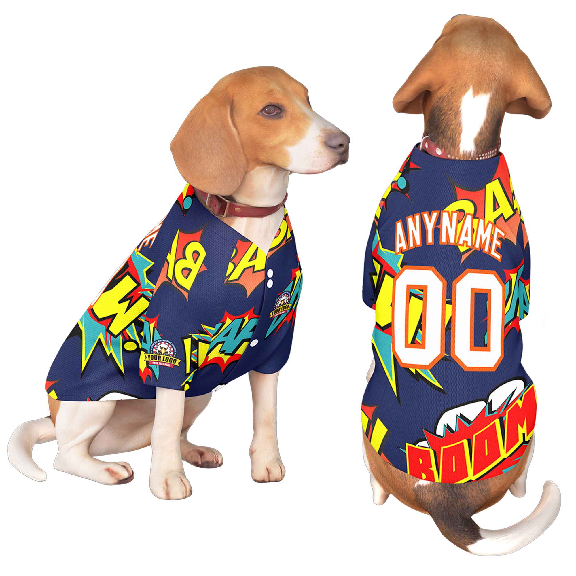 Custom White Orange Graffiti Pattern Dog Jersey