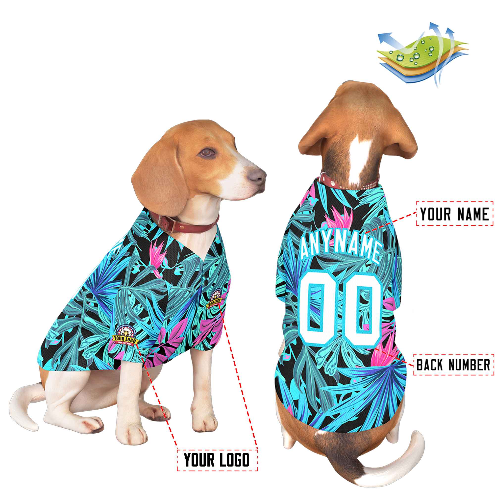 Custom White Sky Blue Graffiti Pattern Dog Jersey