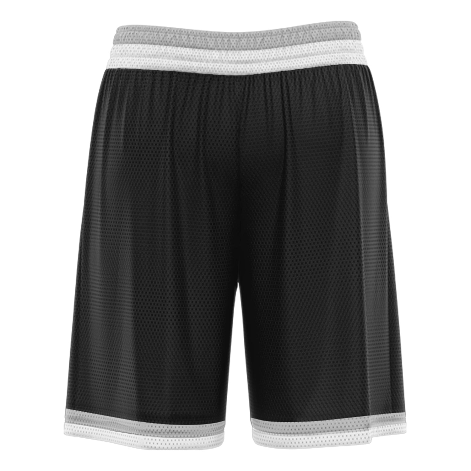 Short de basket personnalisé noir blanc gris