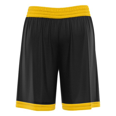 Custom Black Yellow Basketball Shorts