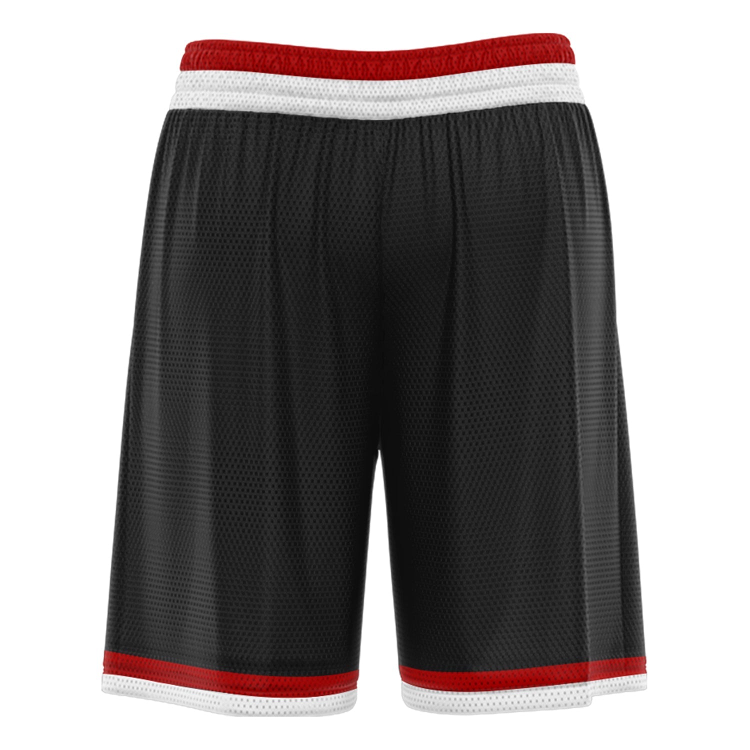 Short de basket personnalisé noir blanc rouge