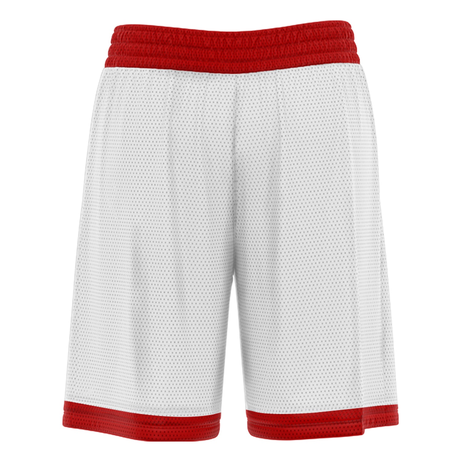 Short de basket-ball blanc rouge personnalisé