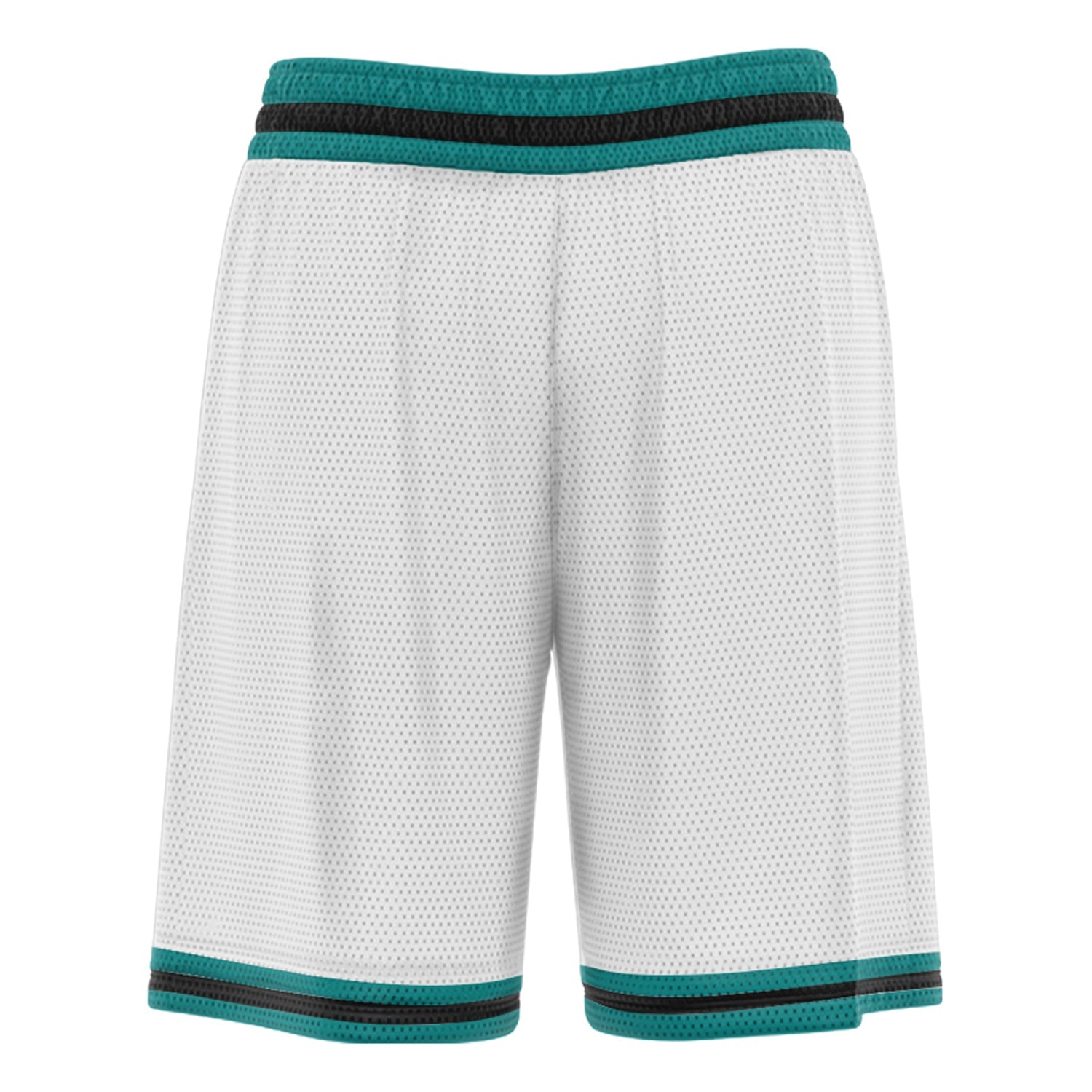 Custom White Green Black Basketball Shorts