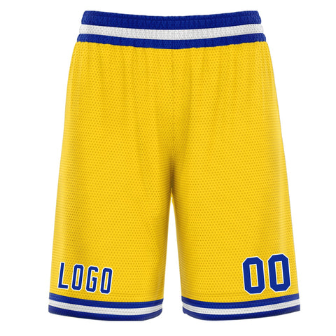 Custom Yellow Blue Basketball Shorts