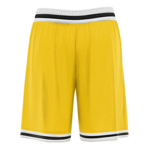 Custom Yellow Black Basketball Shorts