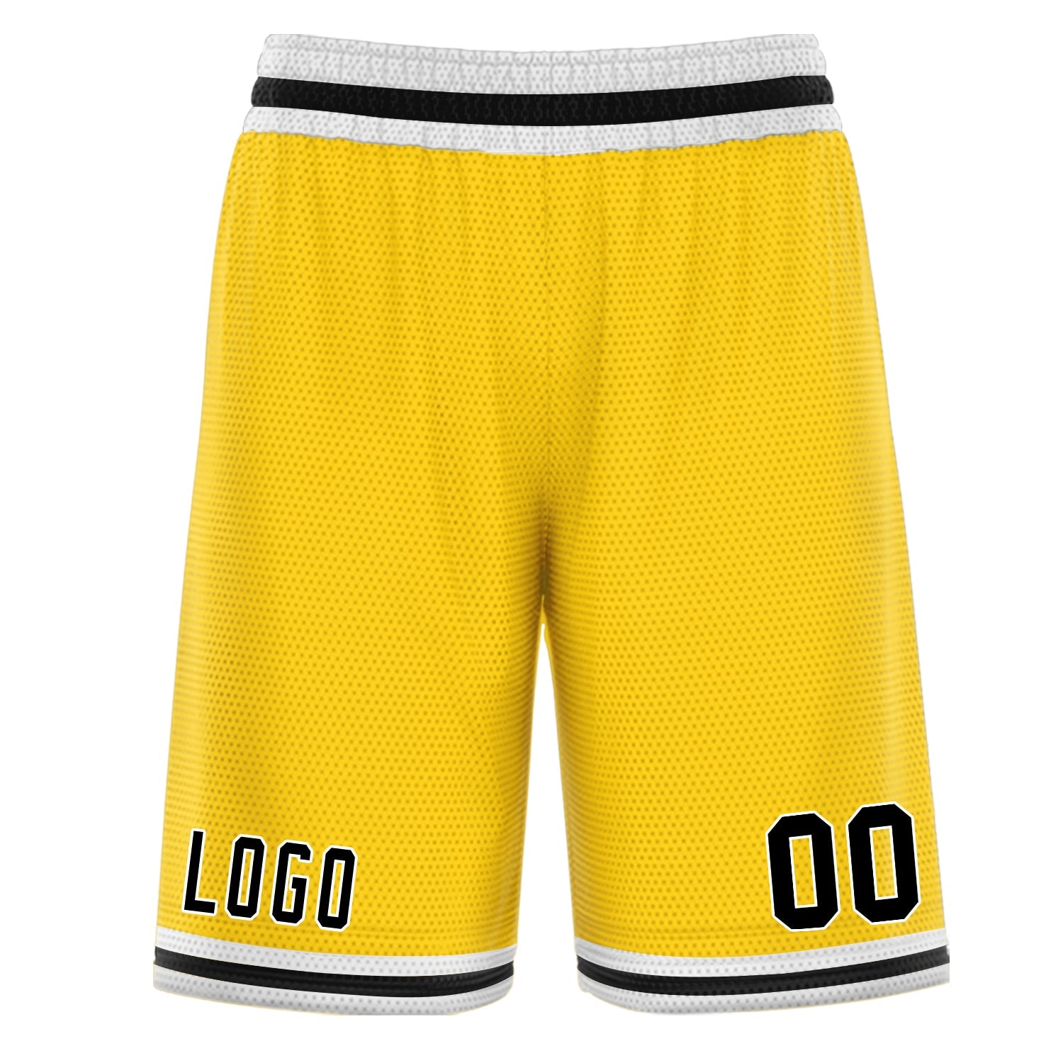 Custom Yellow Black Basketball Shorts