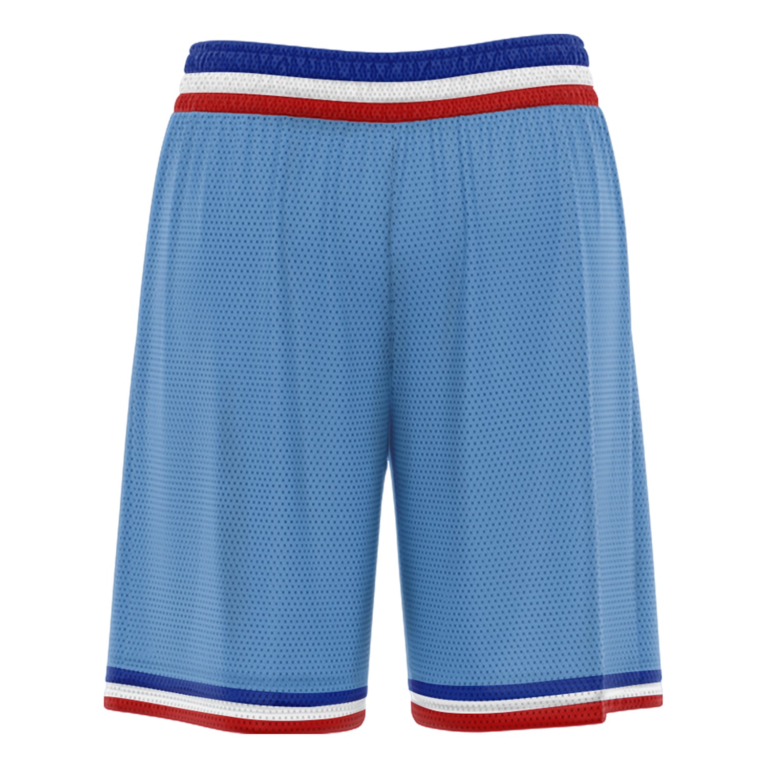 Short de basket-ball blanc bleu clair personnalisé