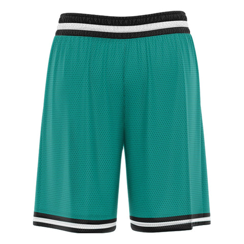 Custom Green Black White Basketball Shorts