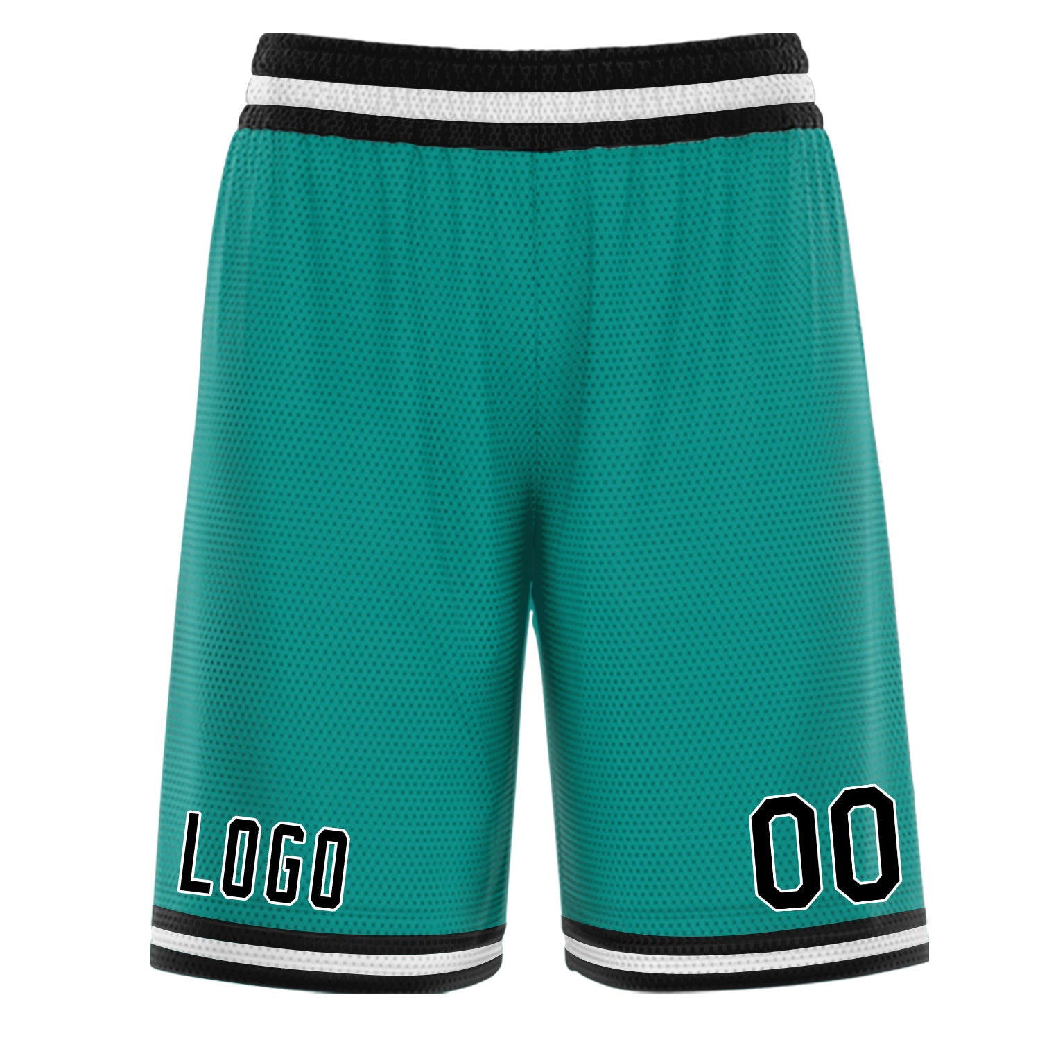 Custom Green Black White Basketball Shorts