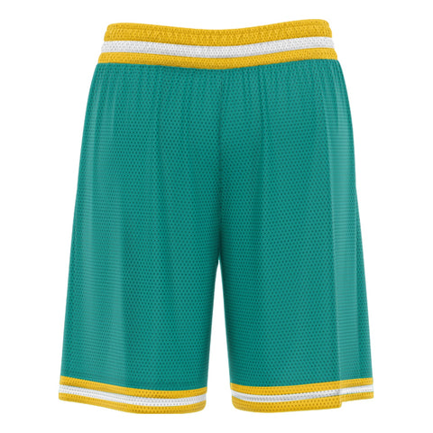 Custom Green Blue White Basketball Shorts