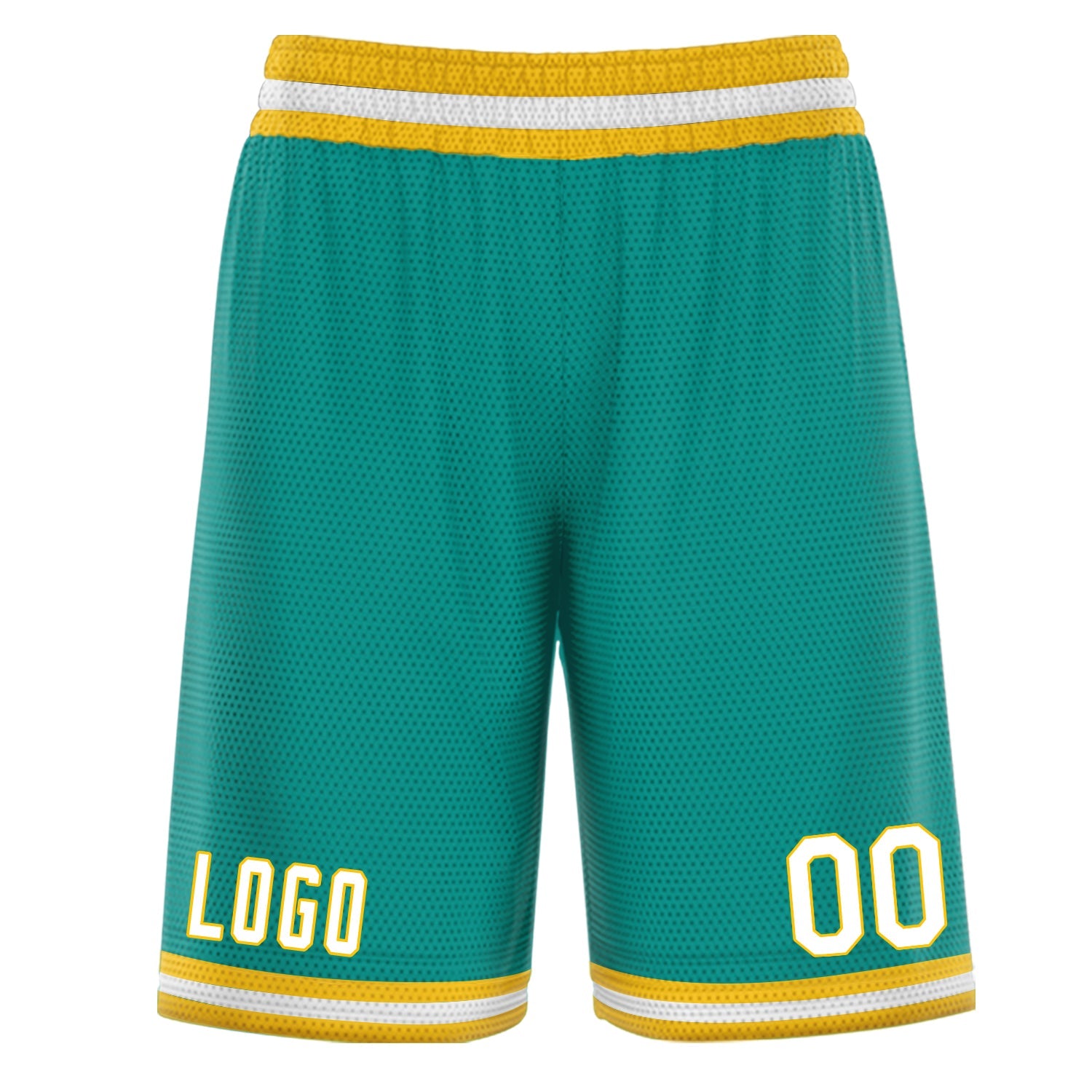 Custom Green Blue White Basketball Shorts