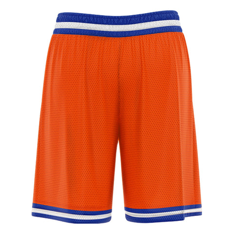 Custom Orange Blue White Basketball Shorts