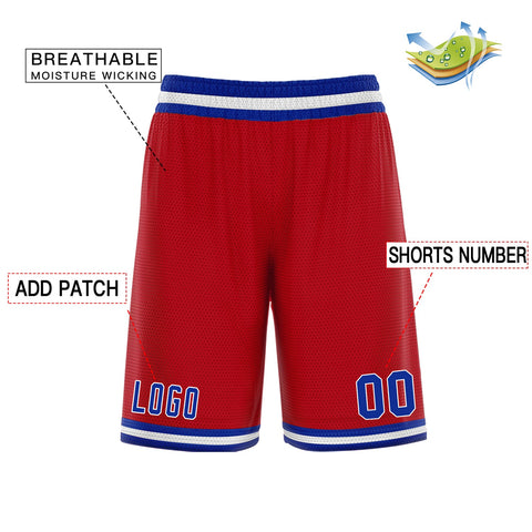 Custom Red Blue White Basketball Shorts