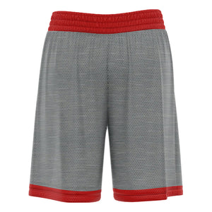 Custom Gray Red Basketball Shorts