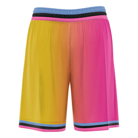 Custom Pink Yellow Gradient Fashion Basketball Shorts