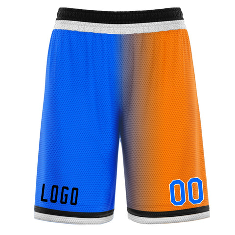 Custom Blue Orange Gradient Fashion Basketball Shorts