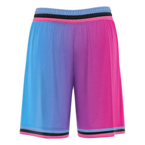 Custom Pink Blue Gradient Fashion Basketball Shorts