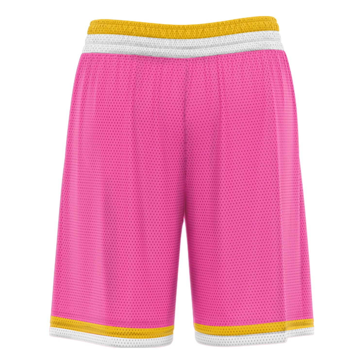 Short de basket-ball athlétique jaune rose personnalisé