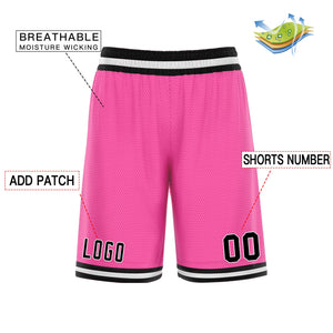 Custom Pink Black Basketball Shorts