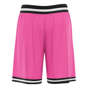 Custom Pink Black Basketball Shorts