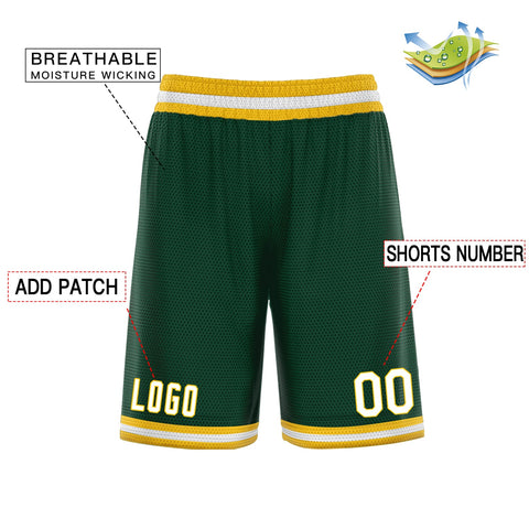 Custom Green Yellow Basketball Shorts
