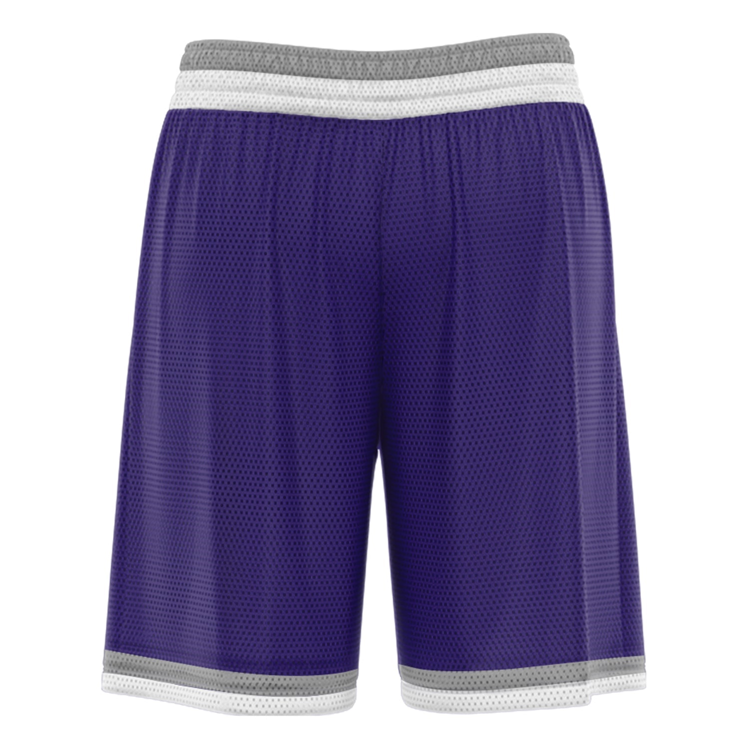 Short de basket-ball blanc gris violet personnalisé