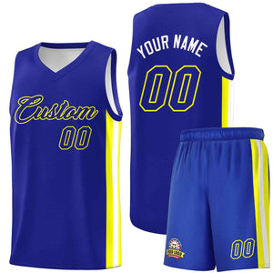 Le classique jaune royal personnalisé définit le maillot de basket-ball uniforme de sport