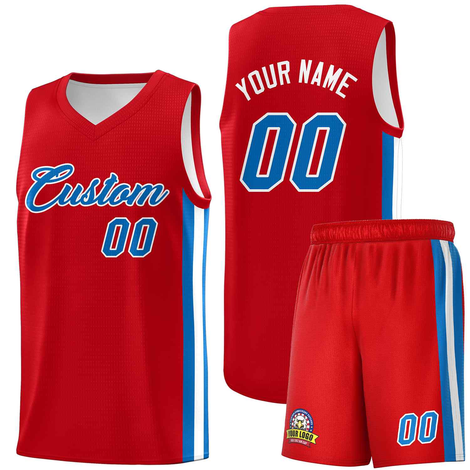 Ensembles classiques rouge bleu-blanc personnalisés, maillot de basket-ball uniforme de sport