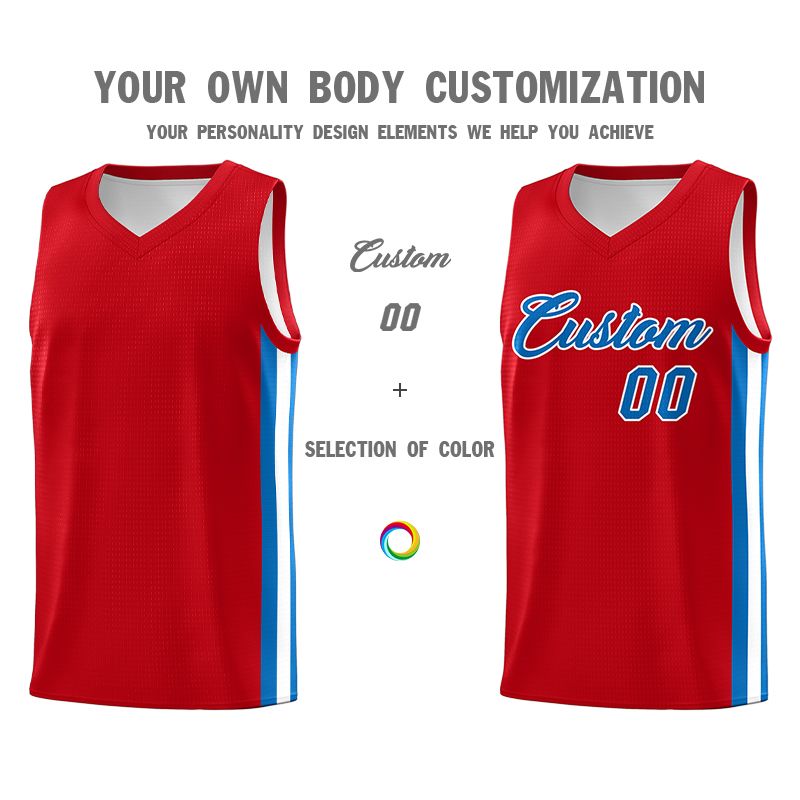 Custom Red Blue-White Classic Sets Sports Uniform Basketball Jersey