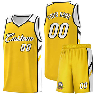 Custom Yellow White-Black Classic Sets Sports Uniform Basketball Jersey