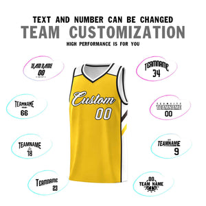 Custom Yellow White-Black Classic Sets Sports Uniform Basketball Jersey