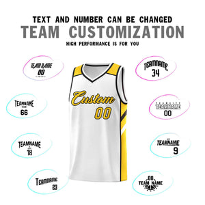 Custom White Yellow-Black Classic Sets Sports Uniform Basketball Jersey